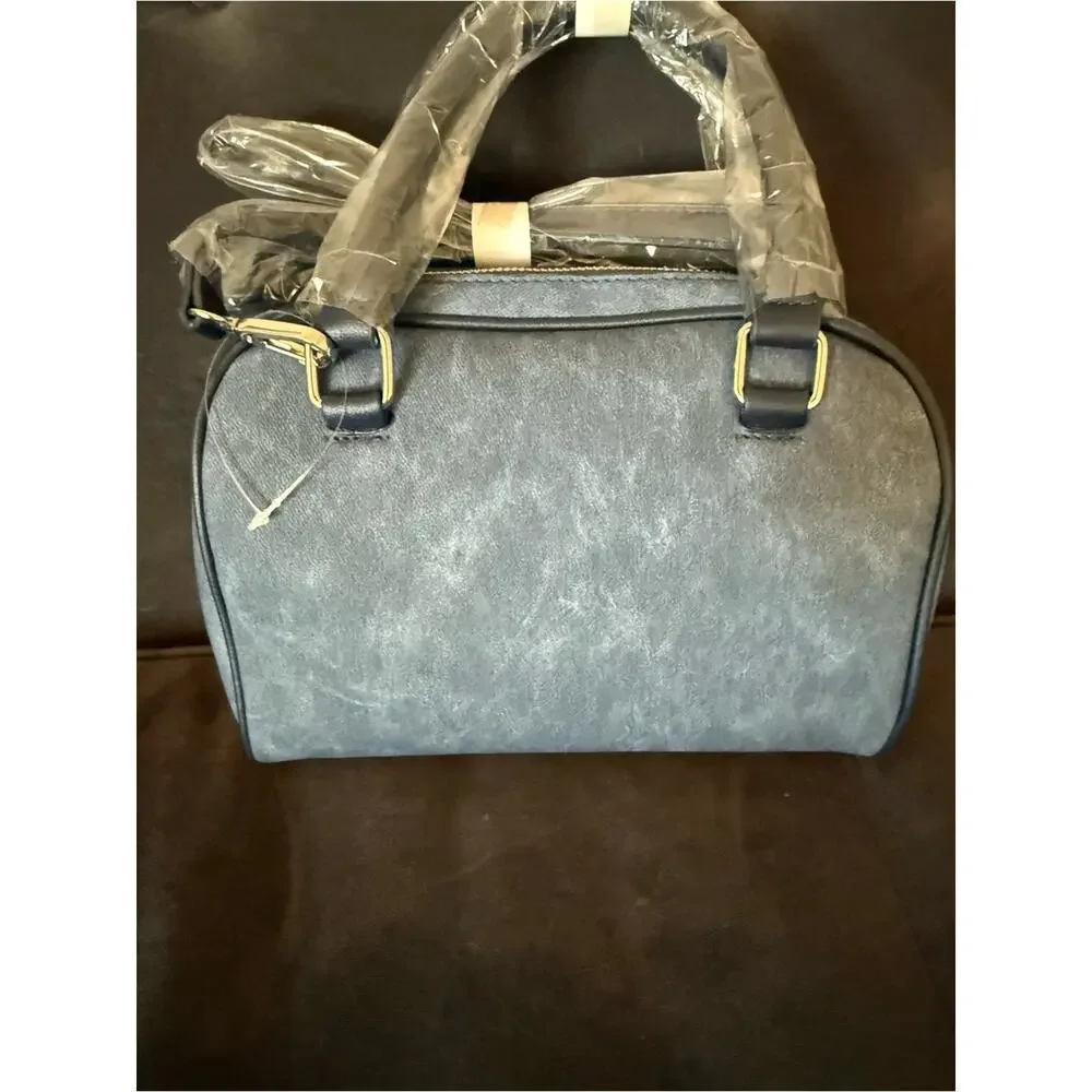 Christian Lacroix Denim-Effect Navy Satchel